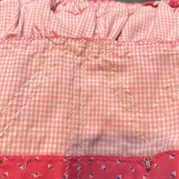 Vintage Handmade Cropped Pink Tank Top Tiny Floral Print Button Front No Size - Picture 16 of 16